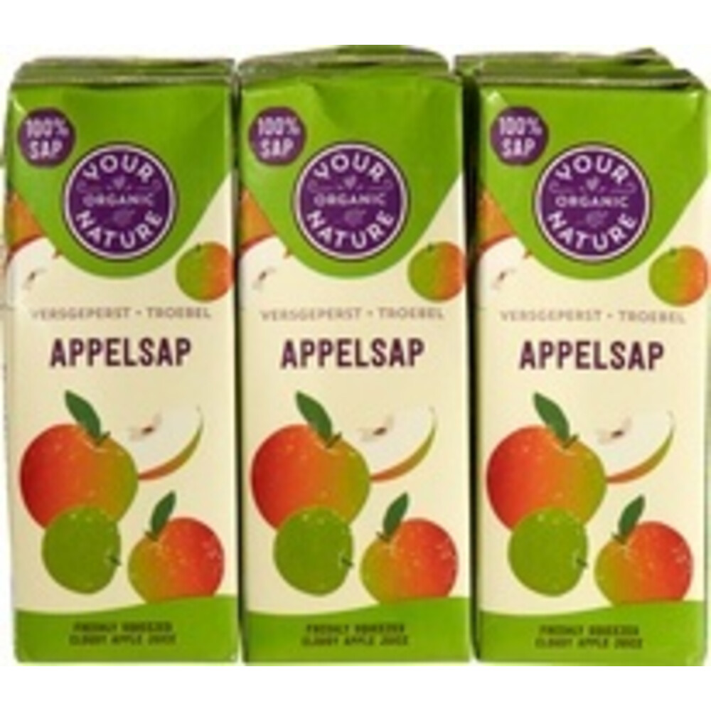 Your Organic Nature Appelsap 6 Pack Bio 1 2liter Plein Nl