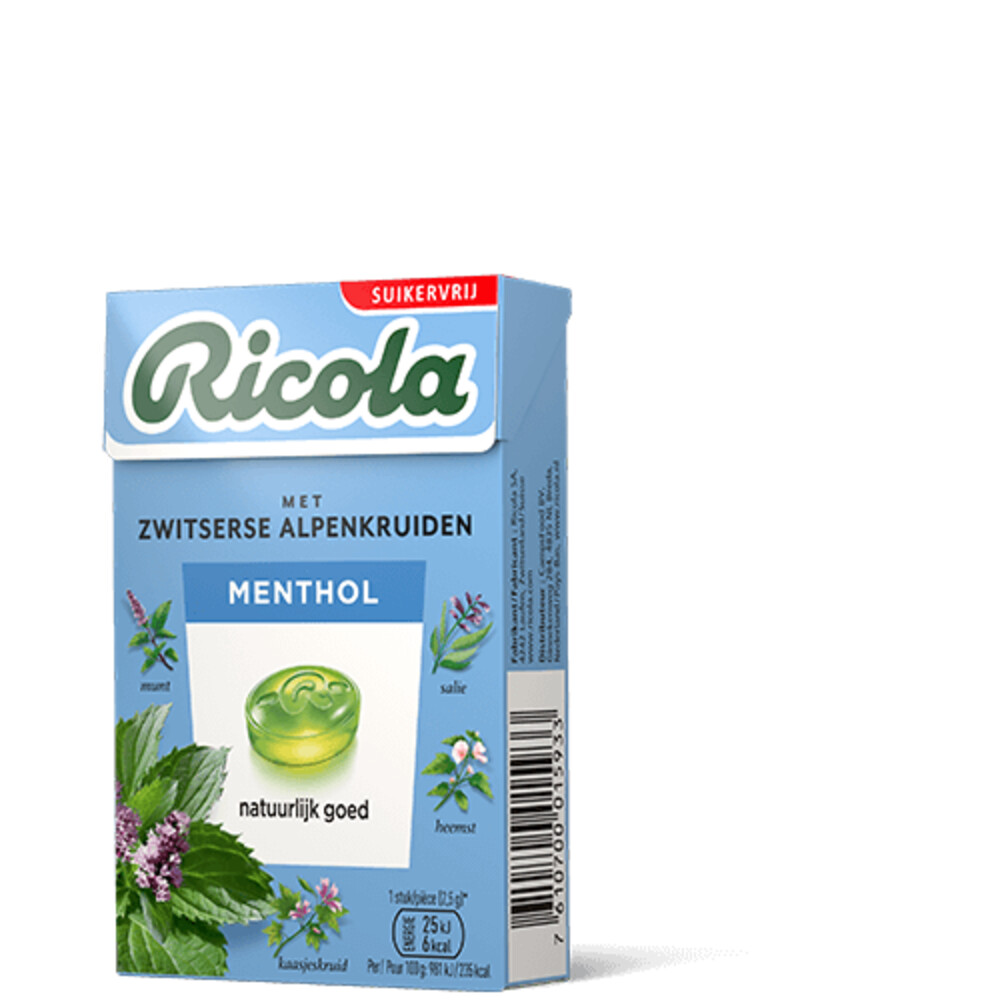 Ricola Keelpastilles Menthol Biologisch Suikervrij Doosje Gr Plein Nl