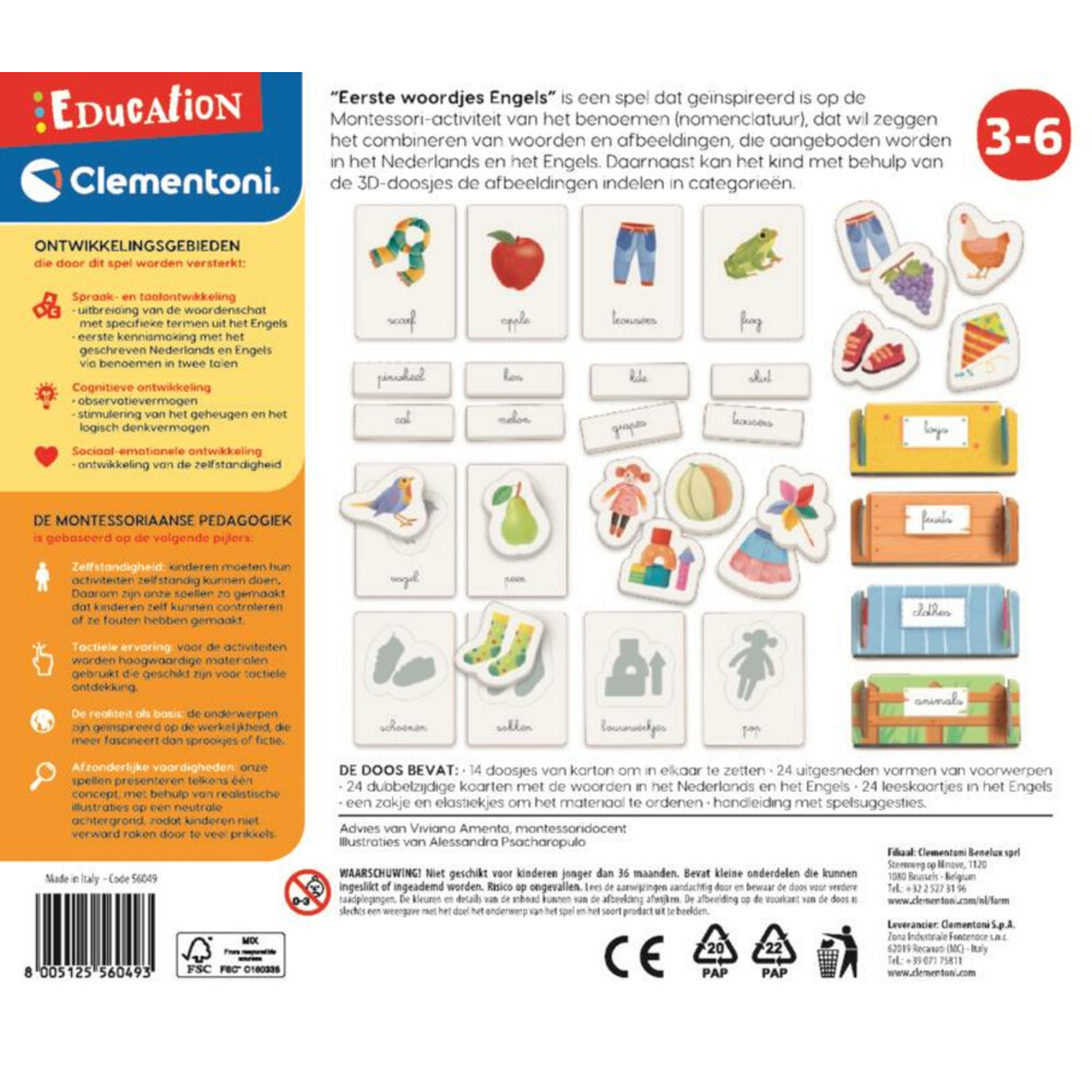 Clementoni Montessori Eerste Woordjes Engels Plein Nl