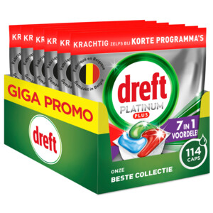 Dreft Vaatwastabletten Platinum Plus All In One Machine Clean 114 Stuks