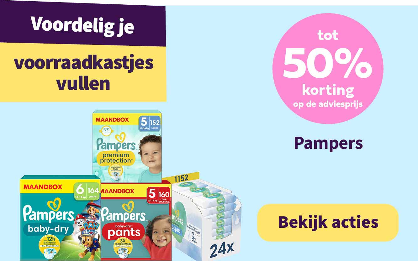 Tot 50% korting op Pampers