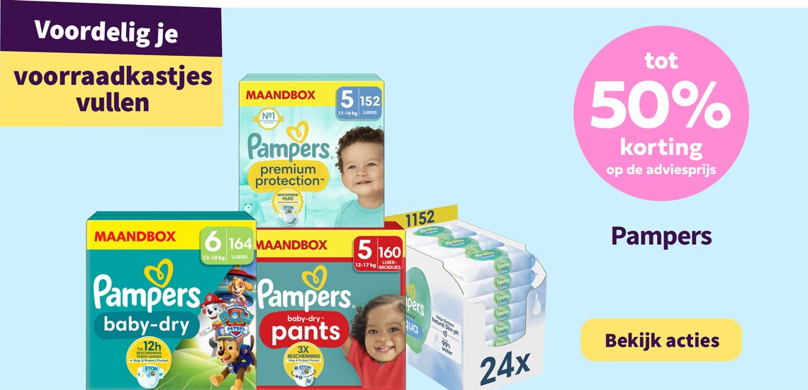 Tot 50% korting op Pampers