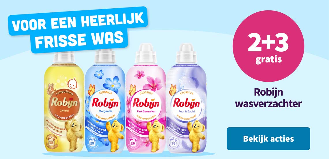 2+3 gratis op Robijn wasverzachter