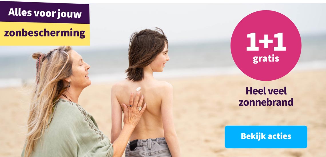 1+1 gratis op heel veel zonbescherming