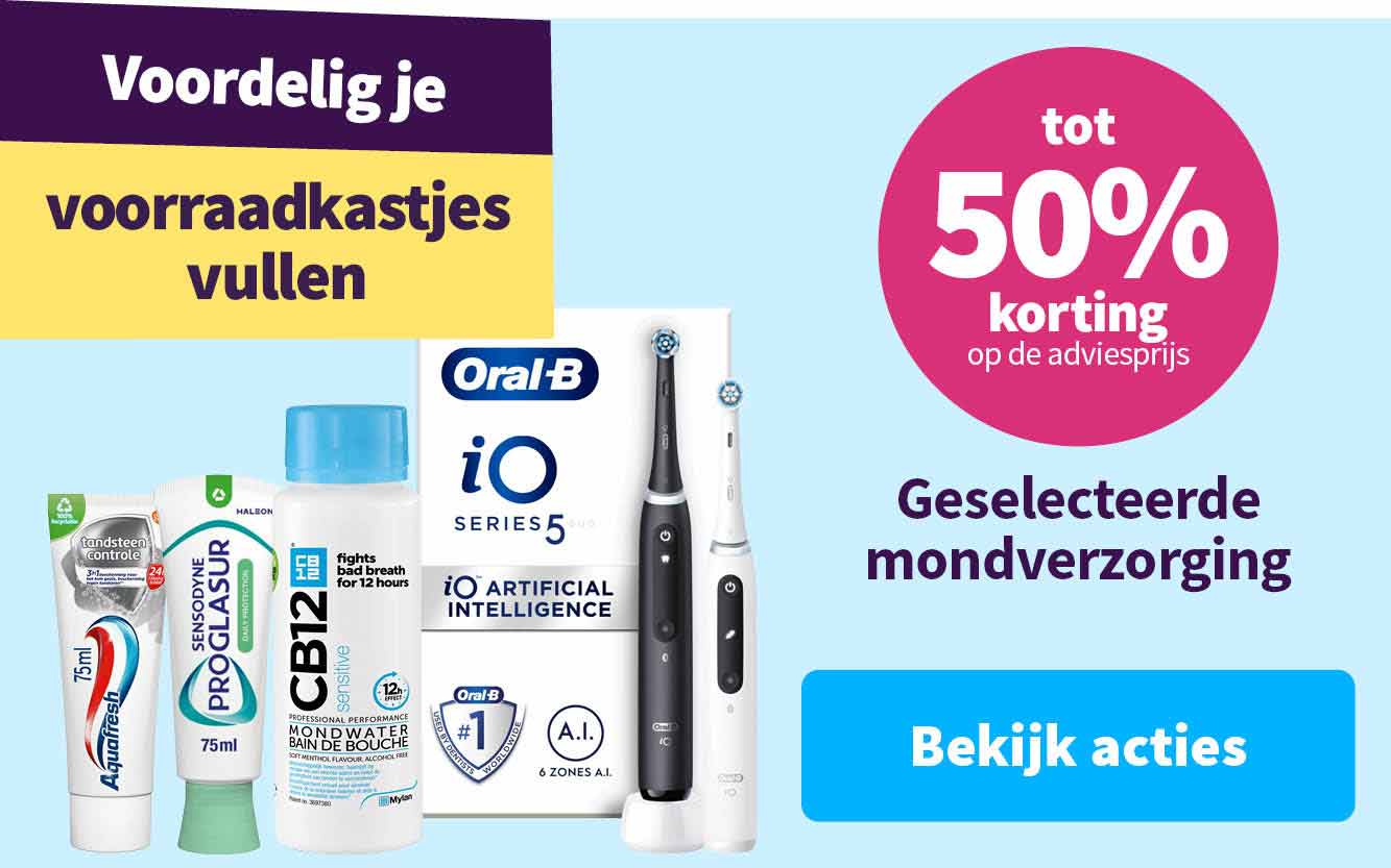 tot 50% korting op heel veel mondverzorging