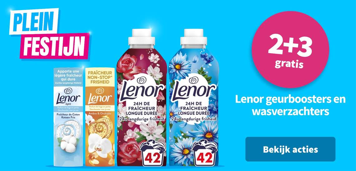 2+3 gratis op Lenor geurboosters en wazverzachters