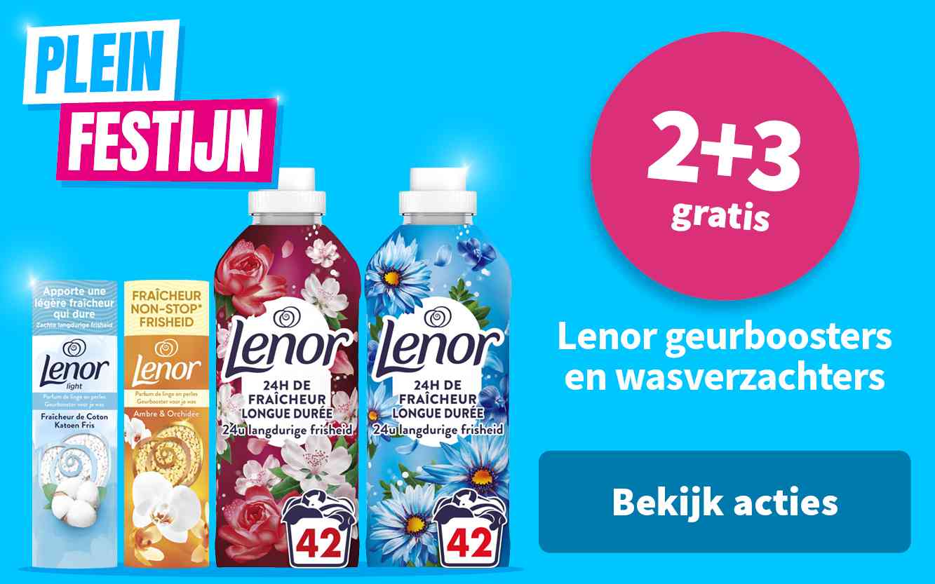 2+3 gratis op Lenor geurboosters en wazverzachters