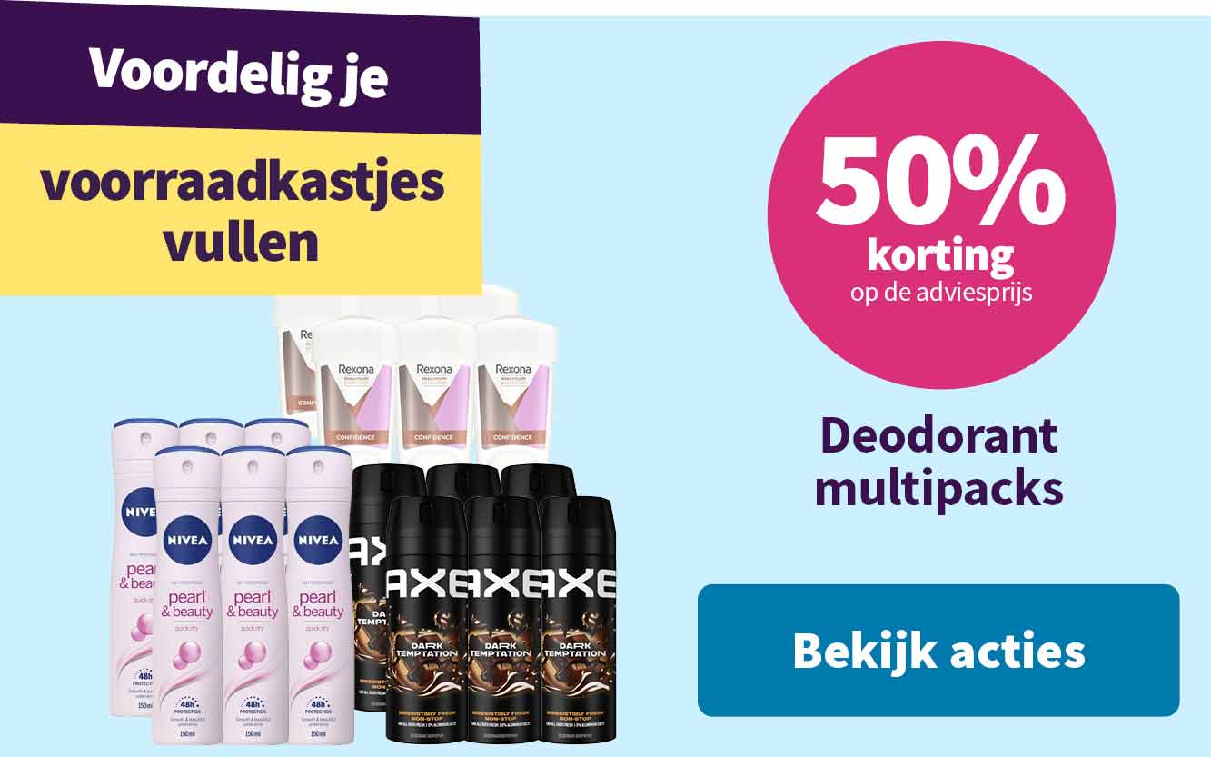 50% korting op deodorant multipacks