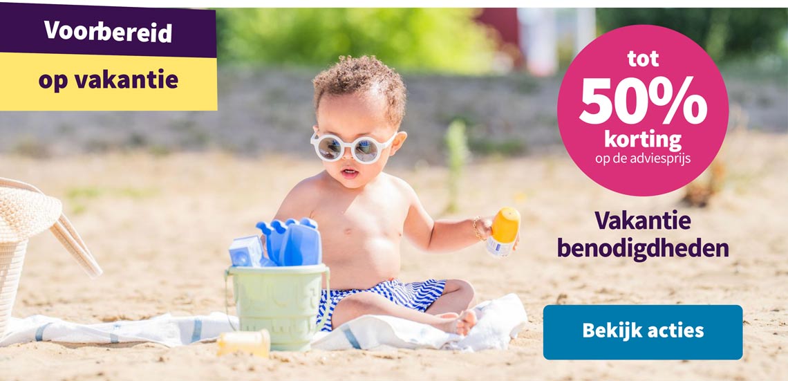 Tot 50% korting op alle vakantiebenodigdheden