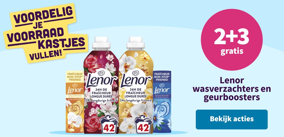 2+3 gratis op Lenor wasverzachters en geurboosters