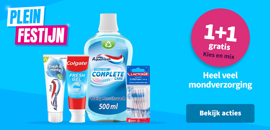1+1 gratis op heel veel mondverzorging