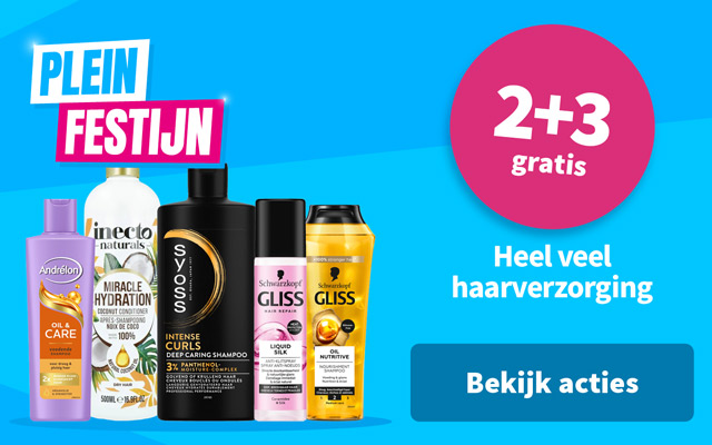 2+3 gratis op heel veel haarverzorging