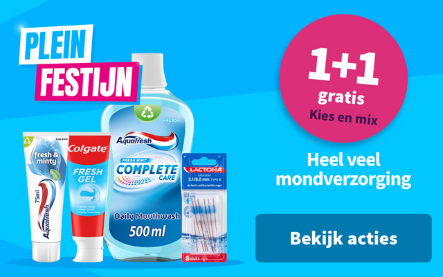 1+1 gratis op heel veel mondverzorging