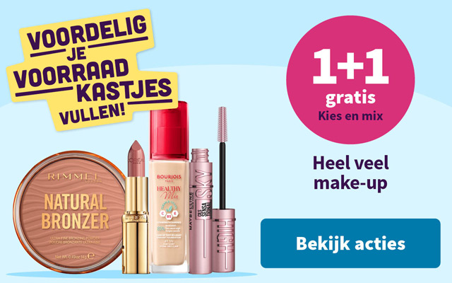 1+1 gratis op heel veel make-up