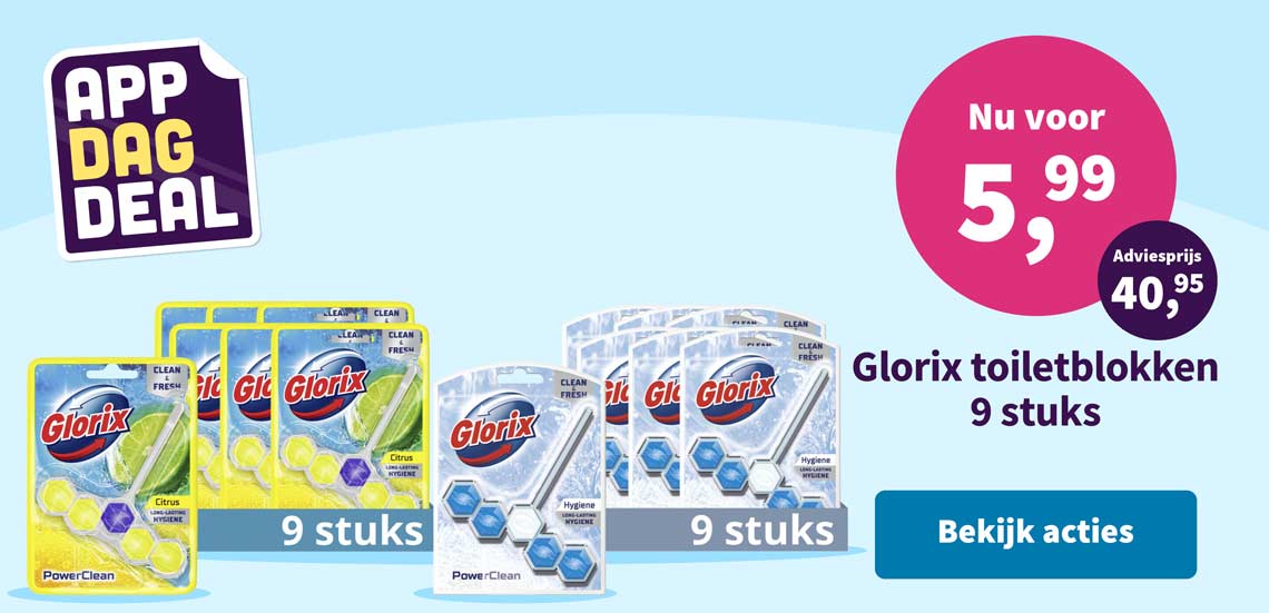 Glorix toiletblokken nu voor 5,99
