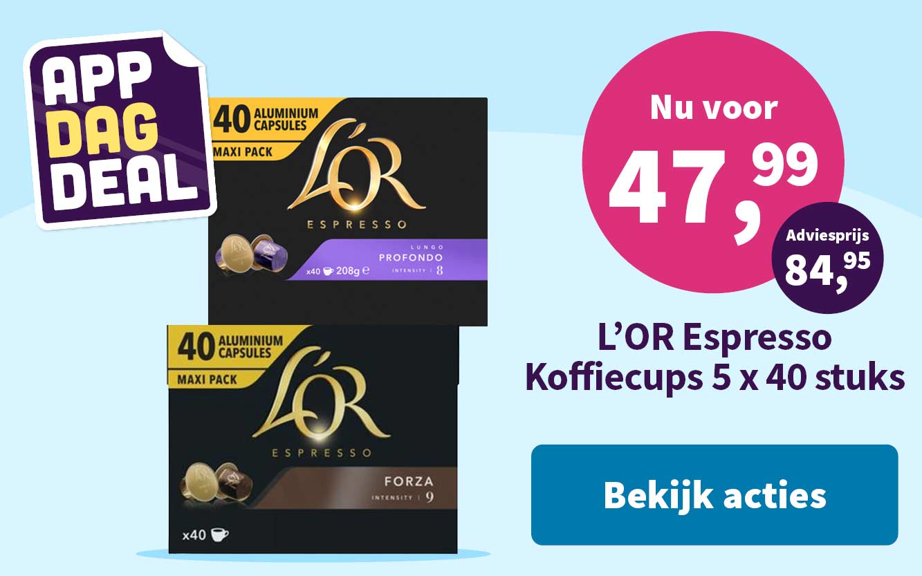 L'Or koffiecapsules 5 x 40 stuks nu voor 47,99