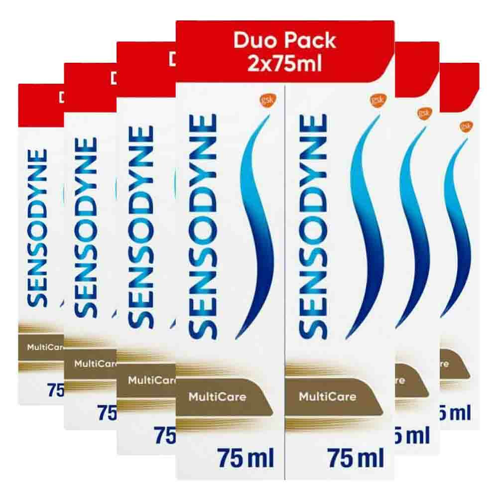 6x Sensodyne Tandpasta MultiCare Duo 2 x 75 ml