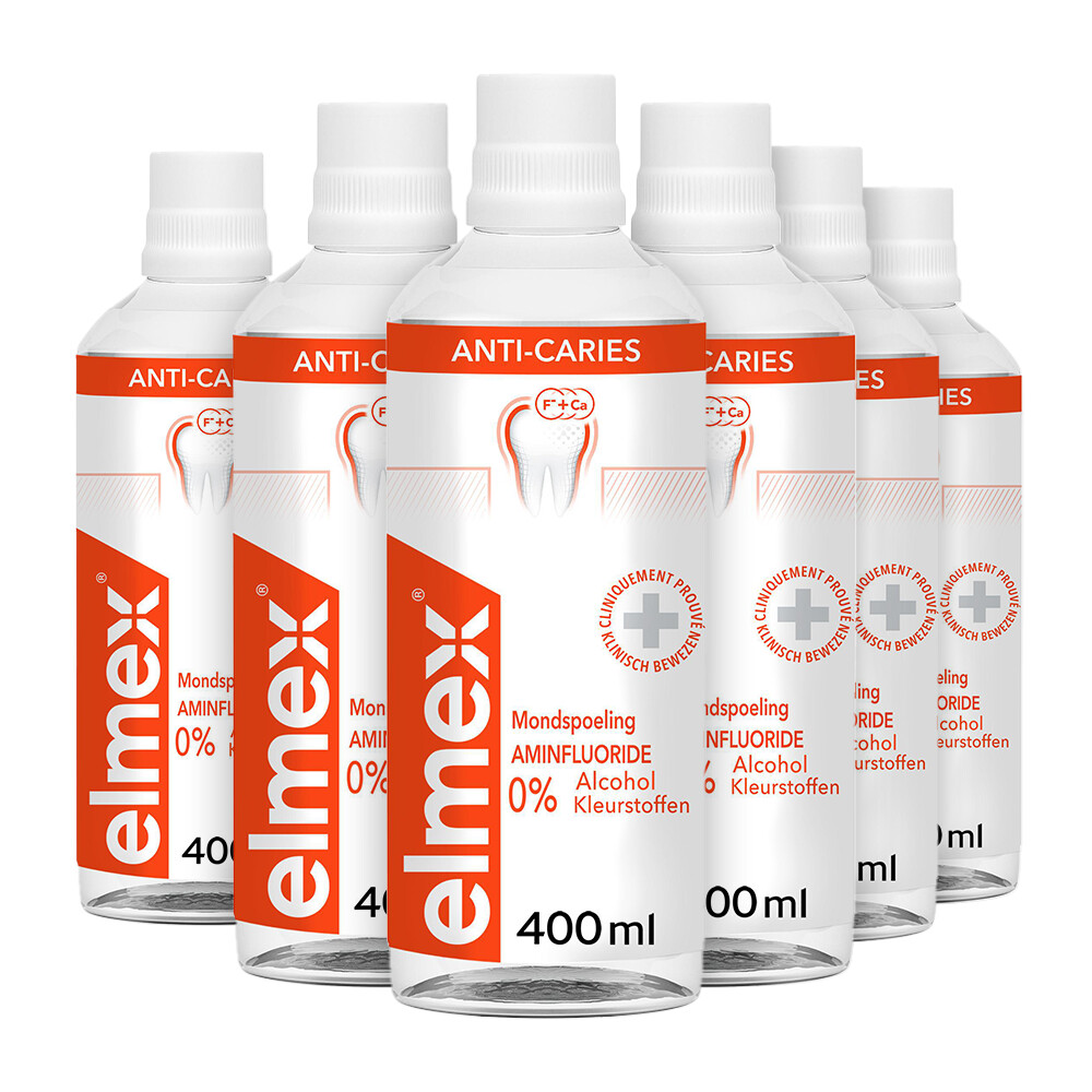 2+2 gratis: 6x Elmex Mondspoeling Anti-Cariës 400 ml