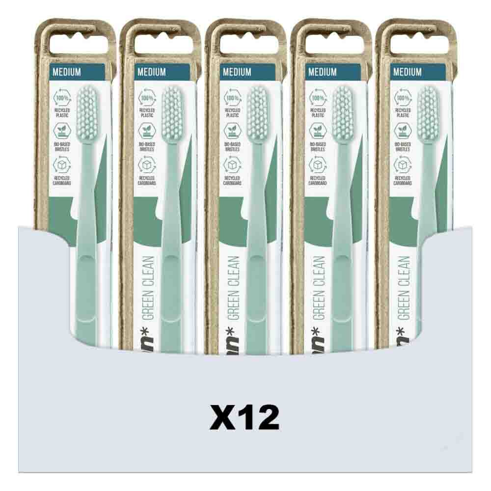 12x Jordan Green Clean Tandenborstel Medium
