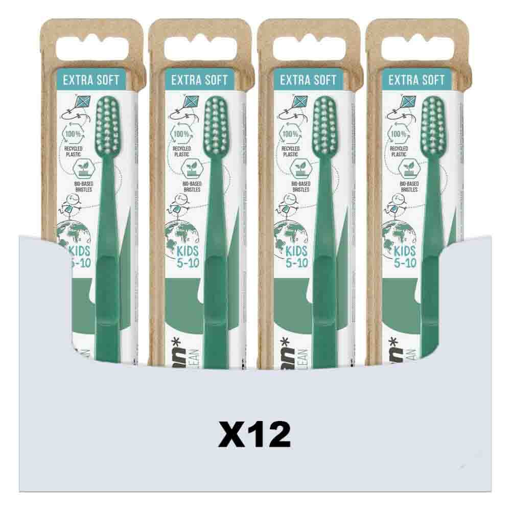 12x Jordan Green Clean Tandenborstel Kids 5-10 Extra Soft