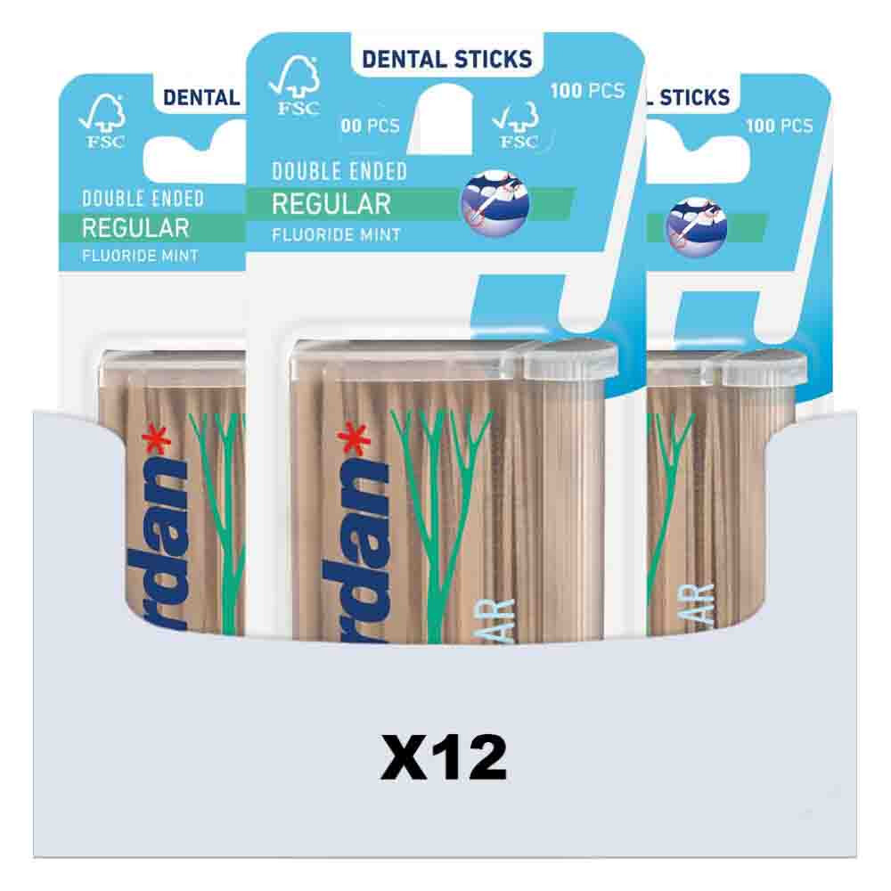 12x Jordan Tandenstokers Double Ended Regular 100 stuks