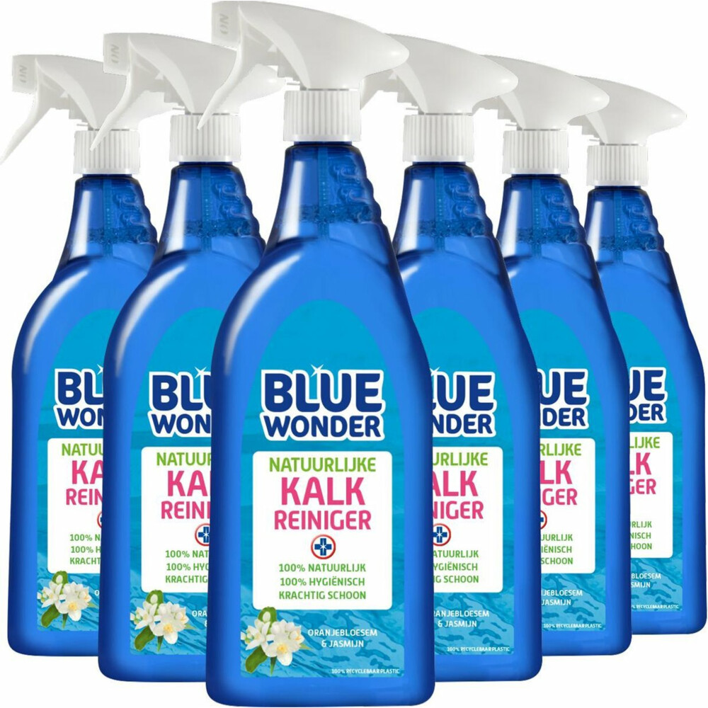 6x Blue Wonder Kalk-reiniger 100% natuurlijke spray 750 ml