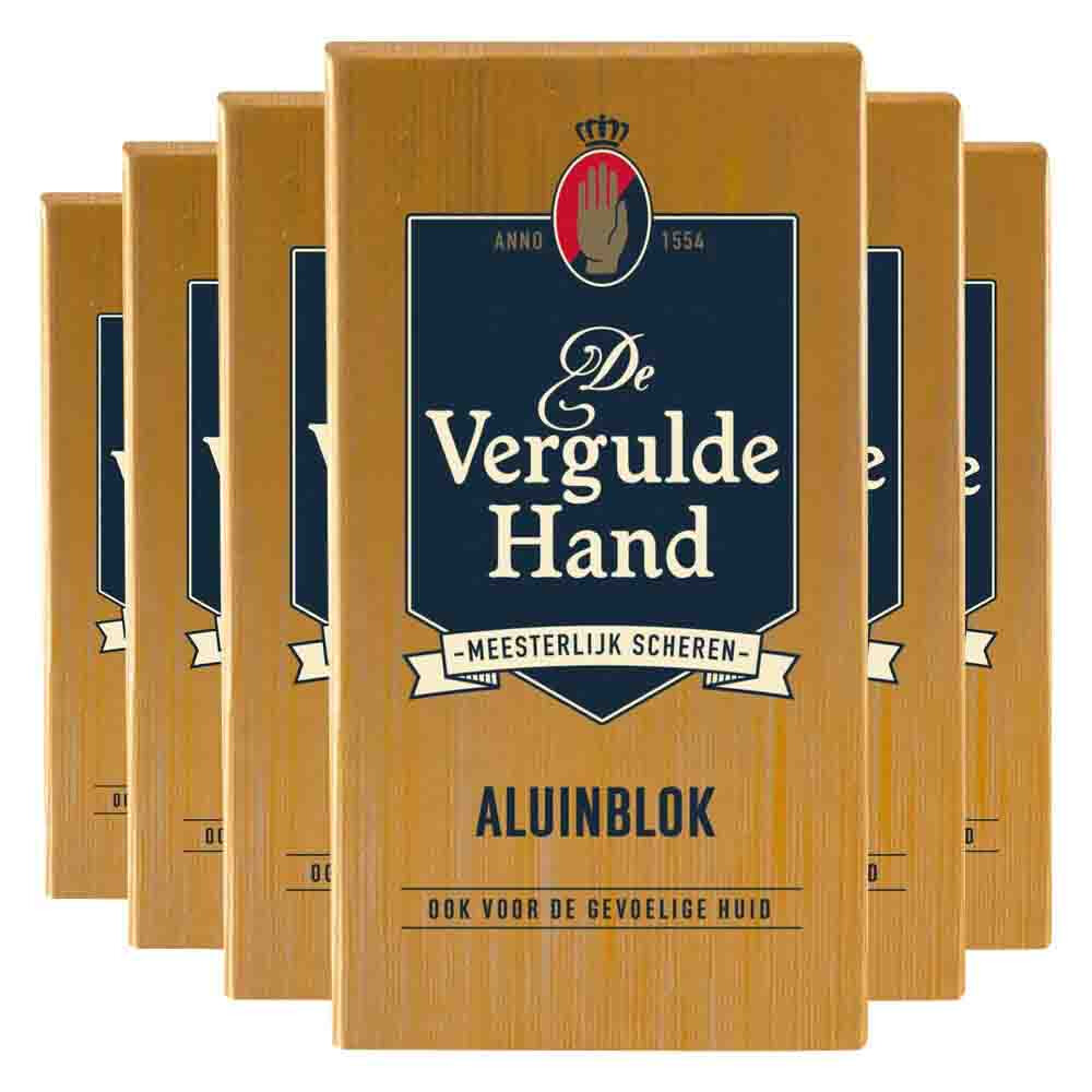 6x Vergulde Hand Aluinblok 75 gr