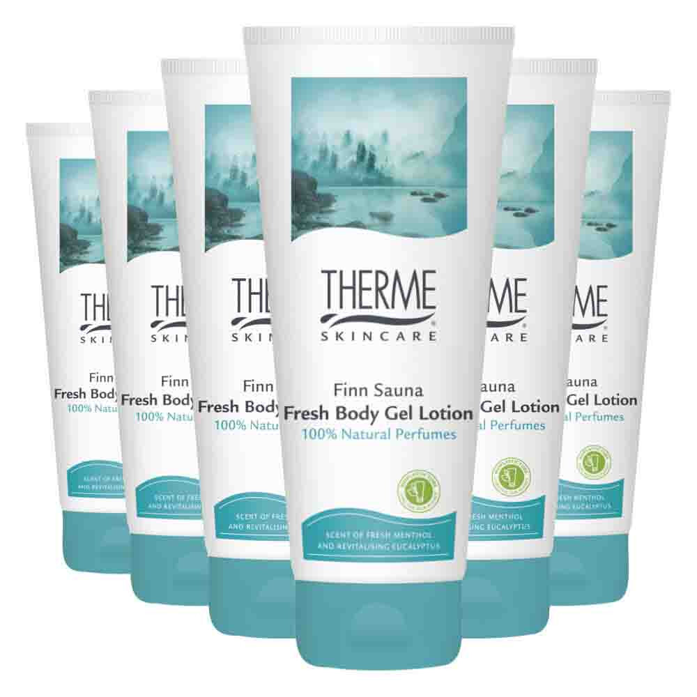 Therme 6x Finn Sauna Fresh Body Gel Lotion 200 ml - 6 stuks