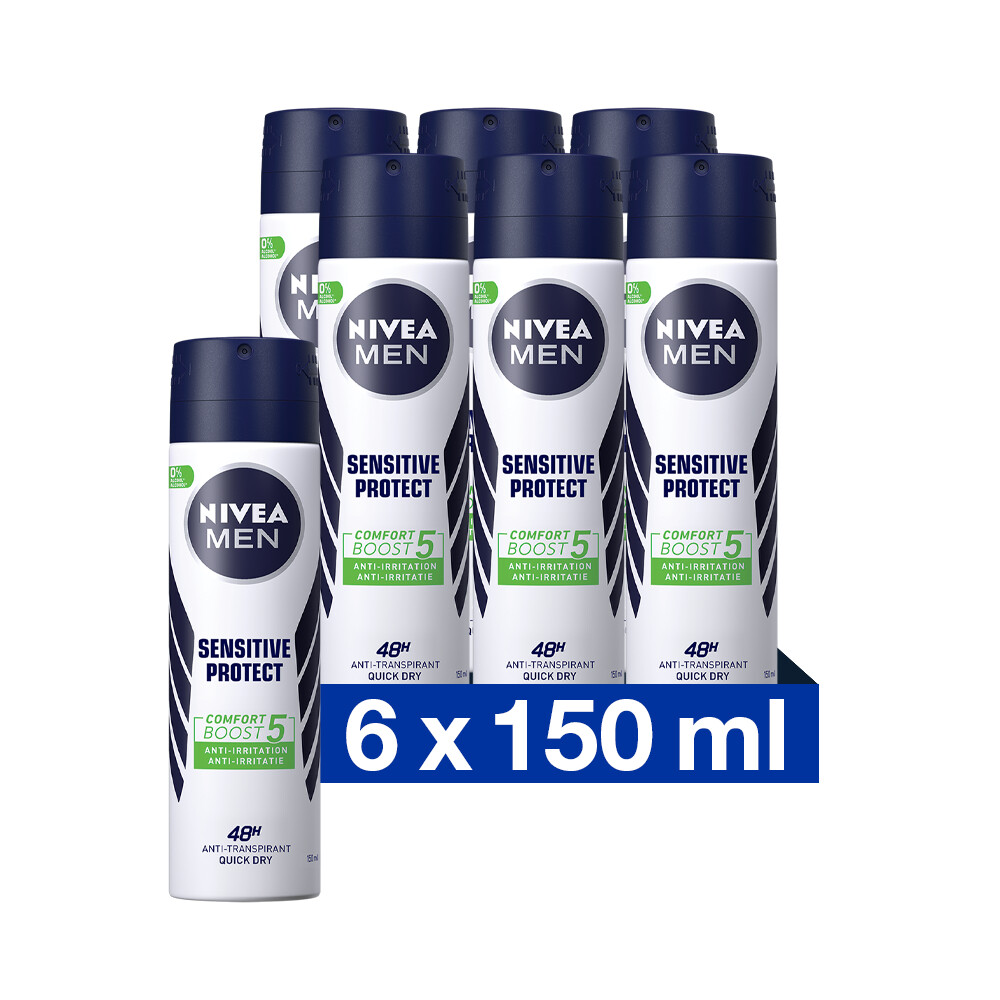 6x Nivea Men Deodorant Spray Sensitive Protect 150 ml