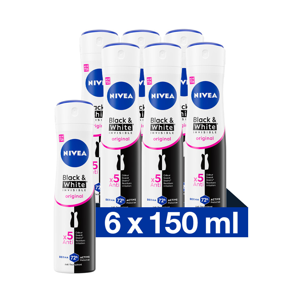 Invisible for black & white deodorant spray voordeelverpakking 5+1 gratis