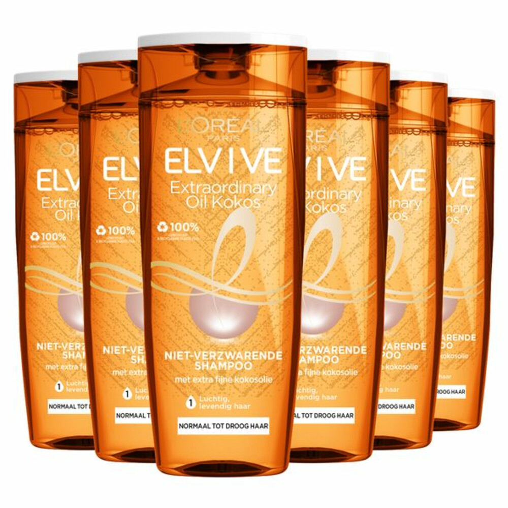 Hair Expert Elvive Extraordinary Oil kokos shampoo 250ml multiverpakking 6 stuks