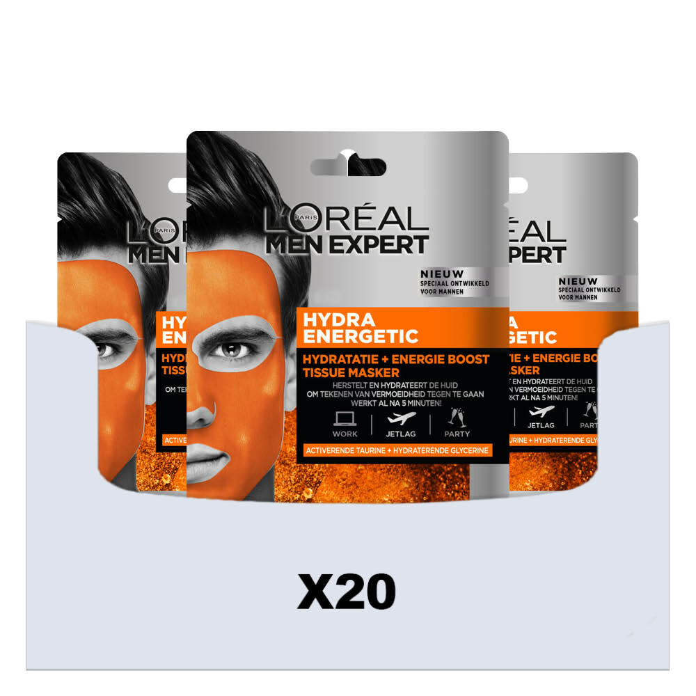 20x L'Oréal Men Expert Hydra Energetic Gezichtsmasker