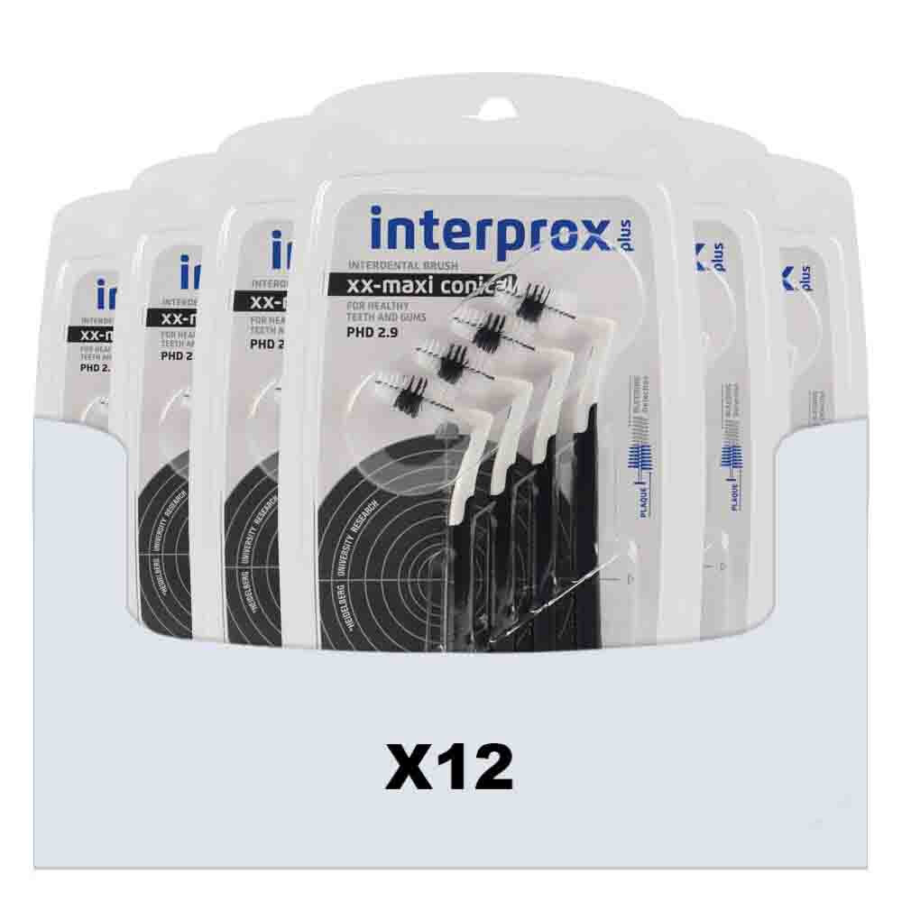 12x Interprox Ragers Plus XX-Maxi Conical Zwart PHD 2.9 4 stuks