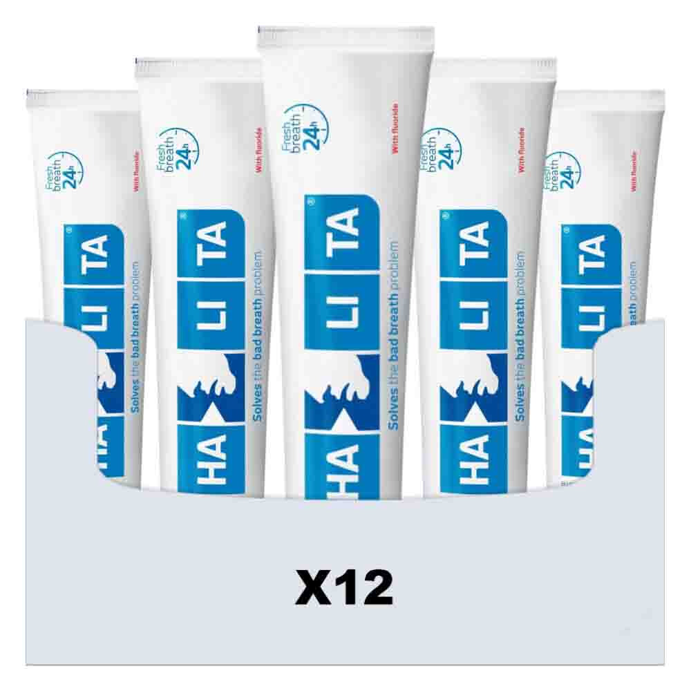 12x Halita Tandpasta Fluoride 75 ml