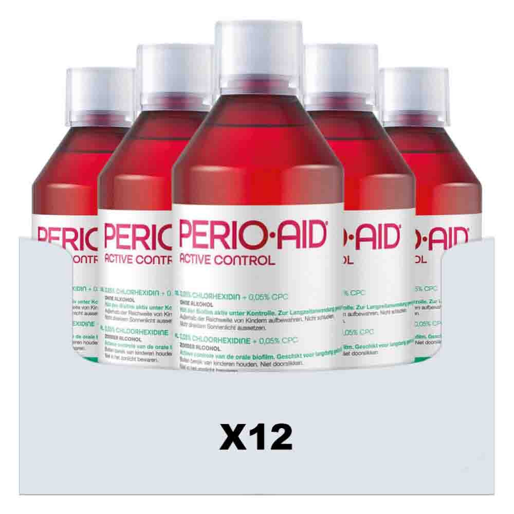 12x PerioAid Mondspoelmiddel Active Control 0.05% CHX 500 ml