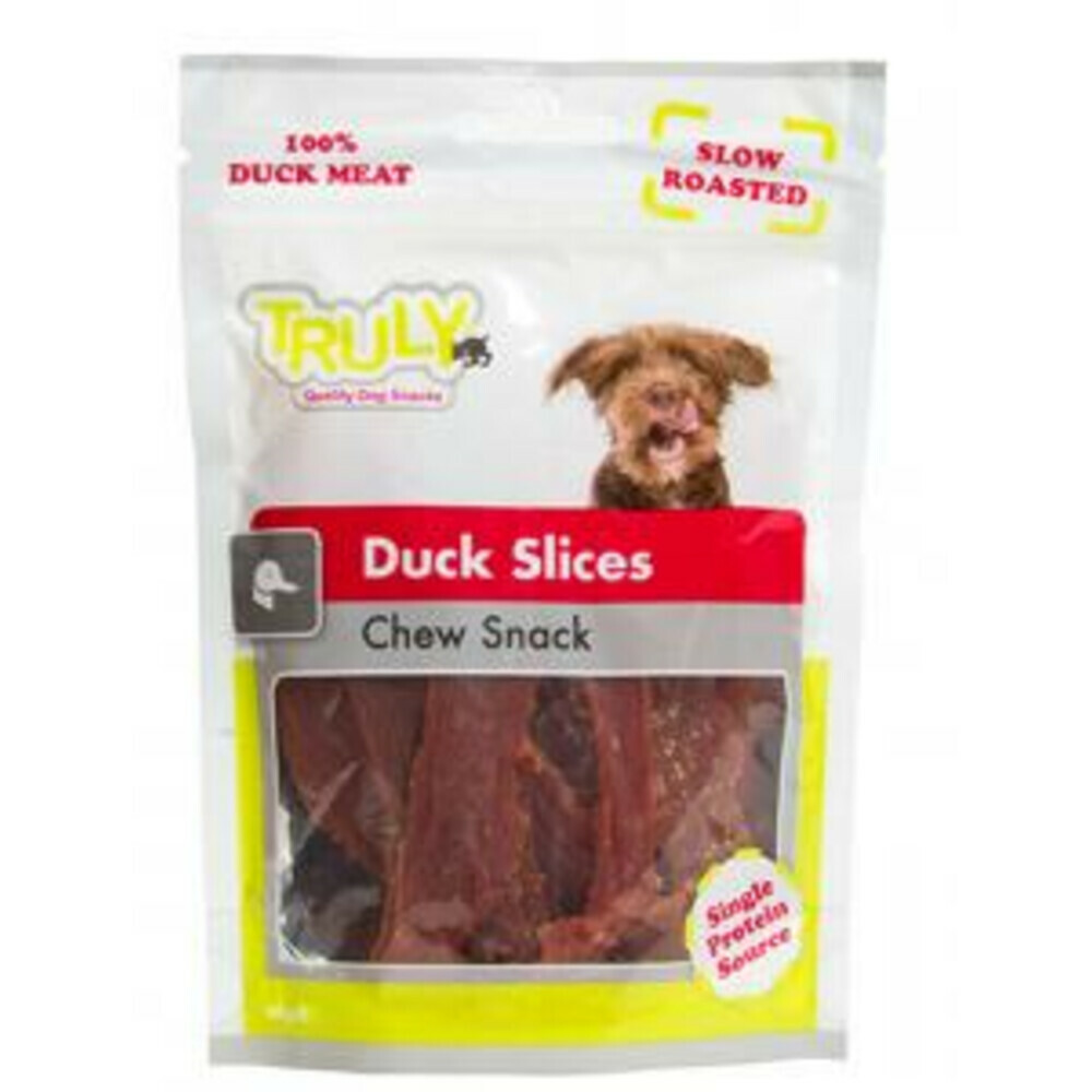 15x Truly Hondensnack Dog Slices Chew Duck 90 gr