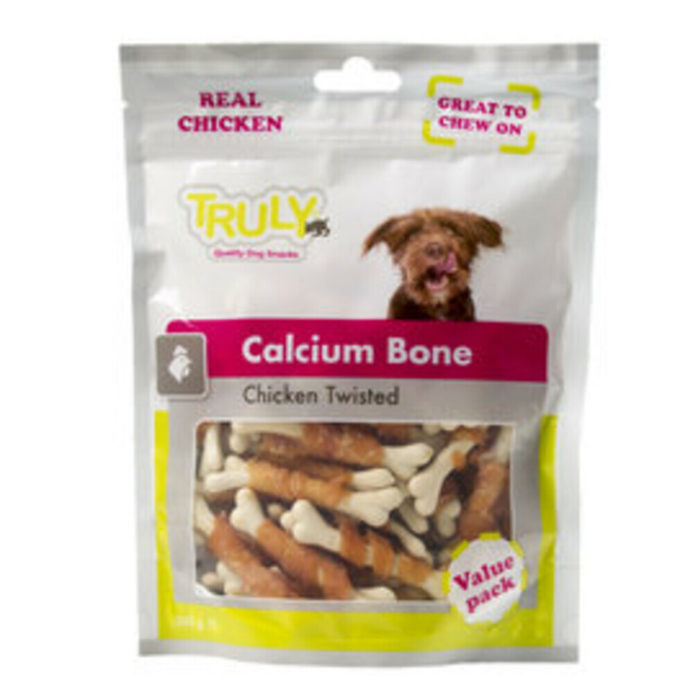 15x Truly Hondensnack Calcium Bone Chicken Twisted 90 gr