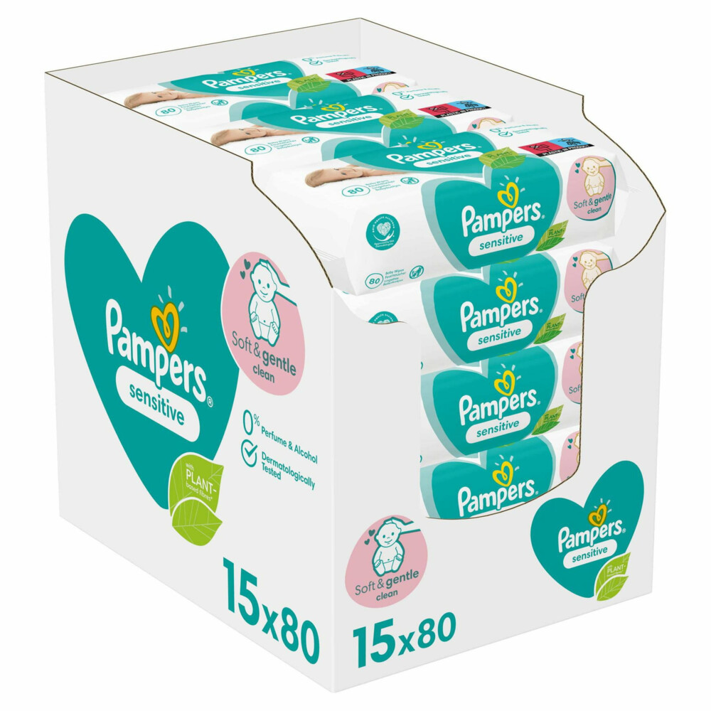 Pampers Sensitive voordeelverpakking 15 x 80 babydoekjes