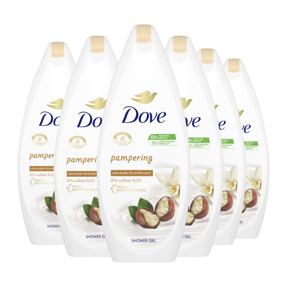 6x Dove Douchecréme Purely Pampering Sheabutter & Vanille 250 ml