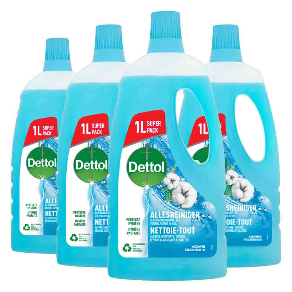 4x Dettol Allesreiniger Power & Fresh Katoenfris 1 liter