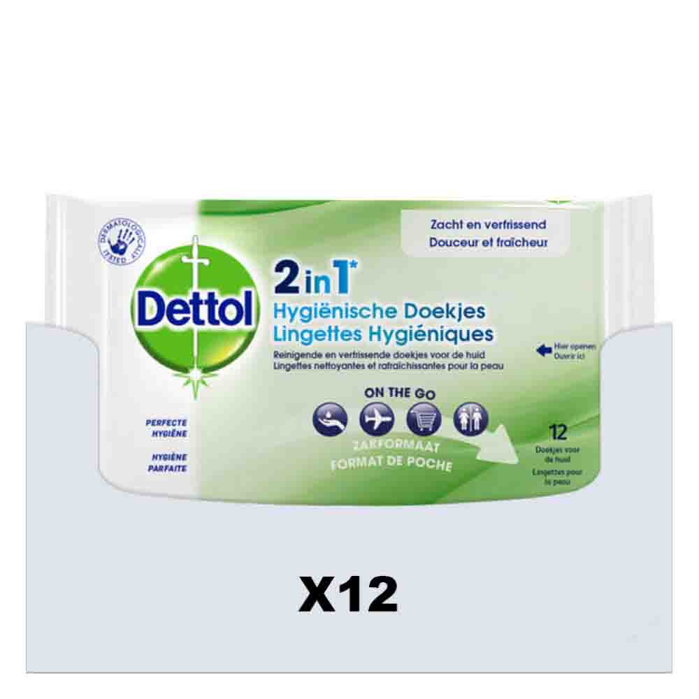12x Dettol Hygienische Doekjes 2in1 12 stuks