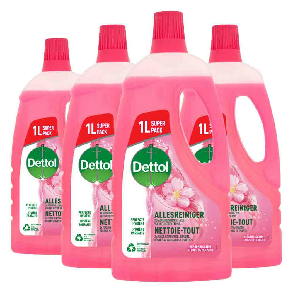 4x Dettol Power&Fresh Allesreiniger Kersenbloesem 1 liter