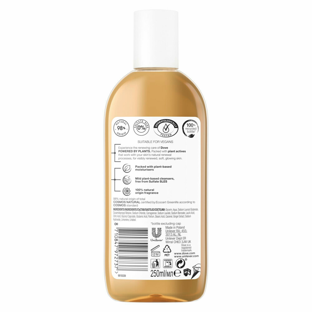 Dove Douchegel Powered By Plants Oil Body Wash Ginger 250 ml Plein.nl