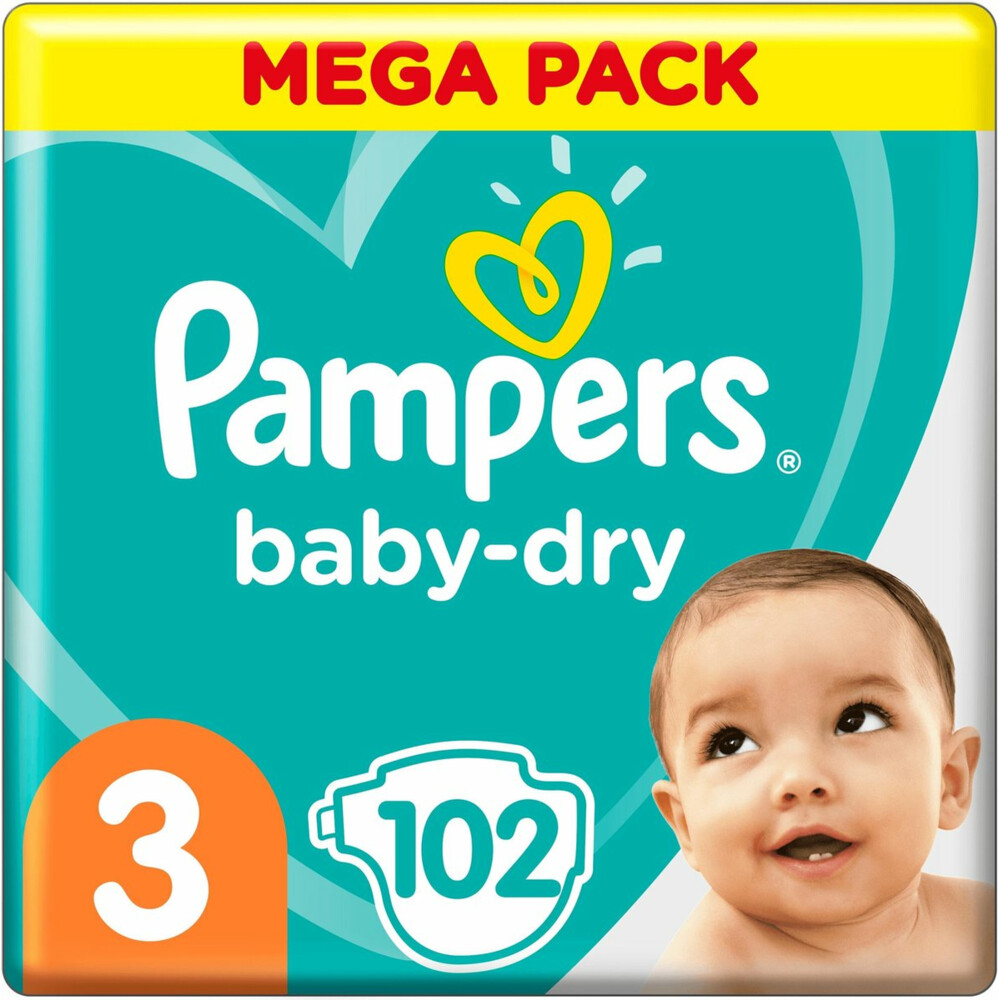 Pampers Baby-dry Maat 3, 102 Luiers