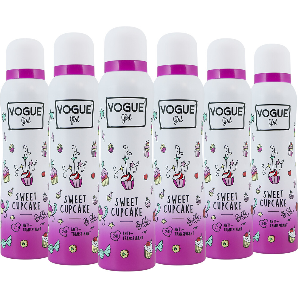 6x Vogue Girl Anti Transpirant Sweet Cupcake 150 ml