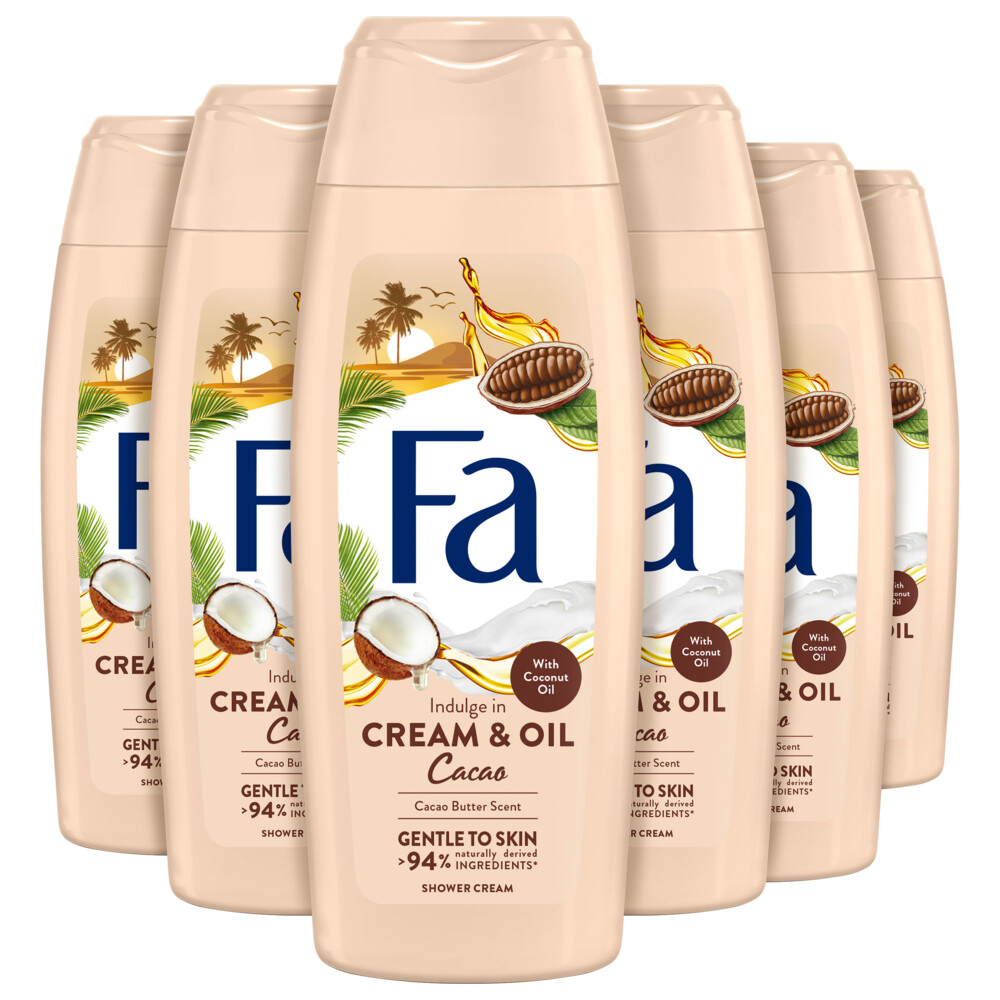 FA Cream&Oil Cacaobutter & Coco Oil douchegel 6x 250ml multiverpakking