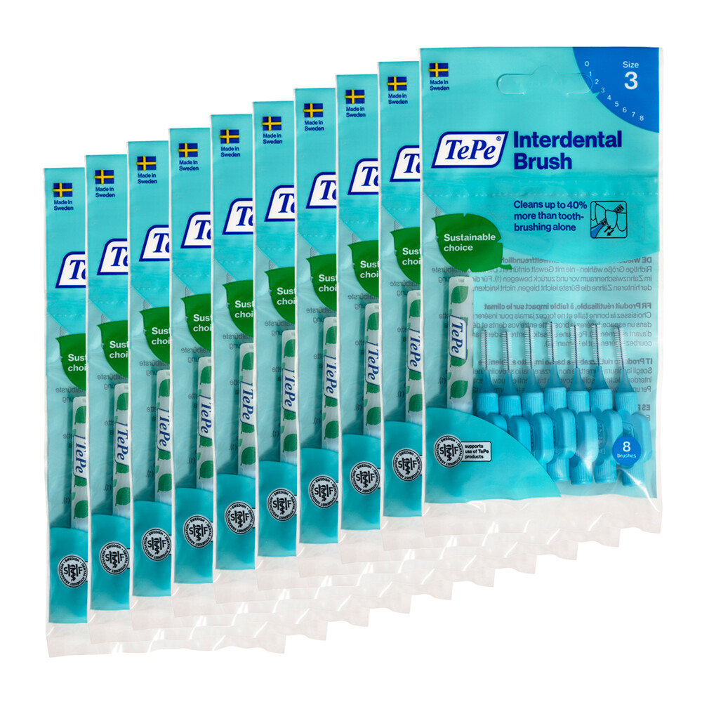 10x TePe Interdentale Ragers Original 0,6 mm Blauw 8 stuks