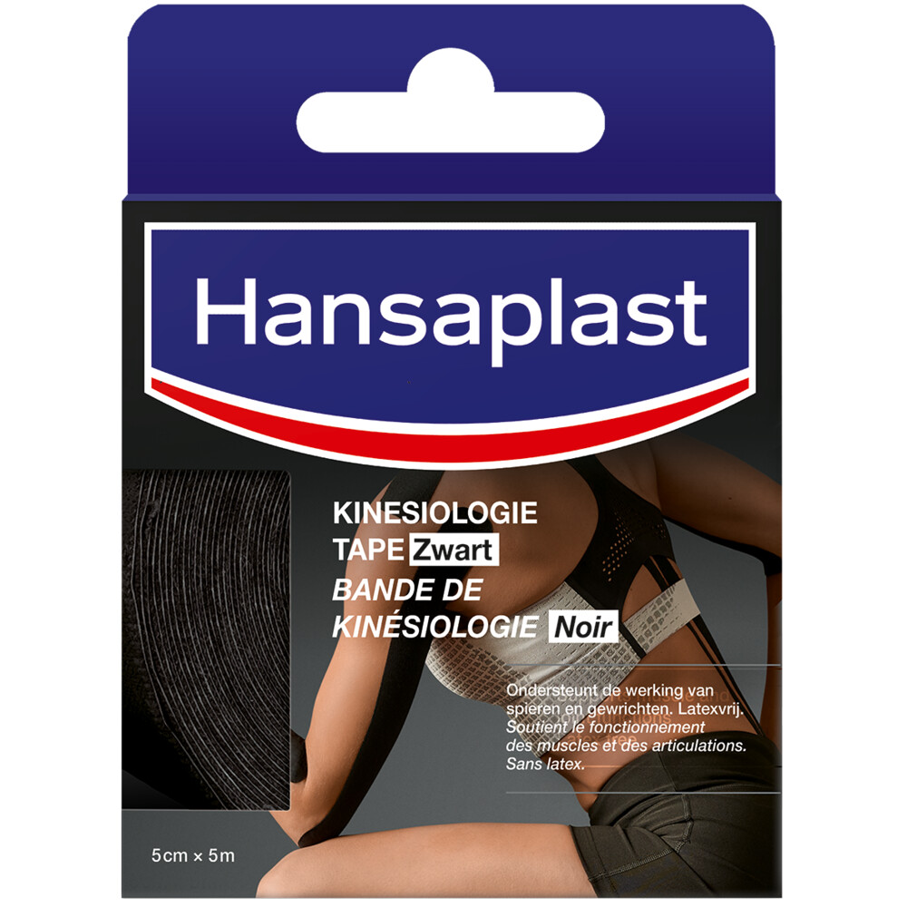 6x Hansaplast Kinesiologie Tape Zwart 5 cm x 5 meter