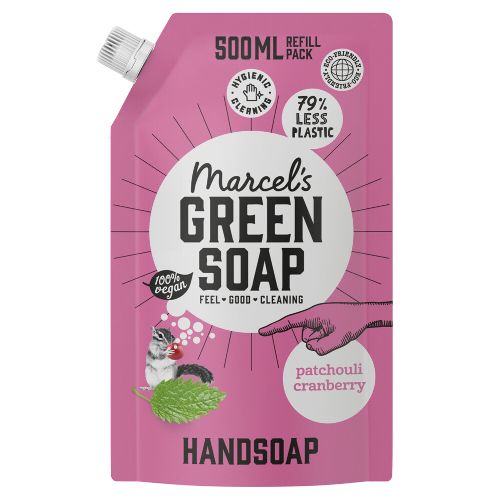 6x Marcel's Green Soap Handzeep Patchouli&Cranberry Navul Stazak 500 ml