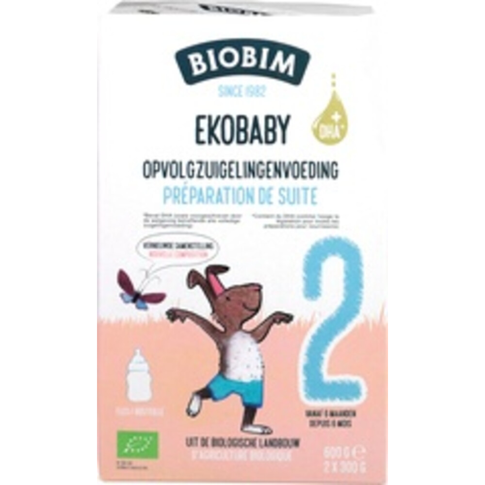3x Biobim Zuigelingenvoeding Ekobaby 2 6+ mnd 600 g